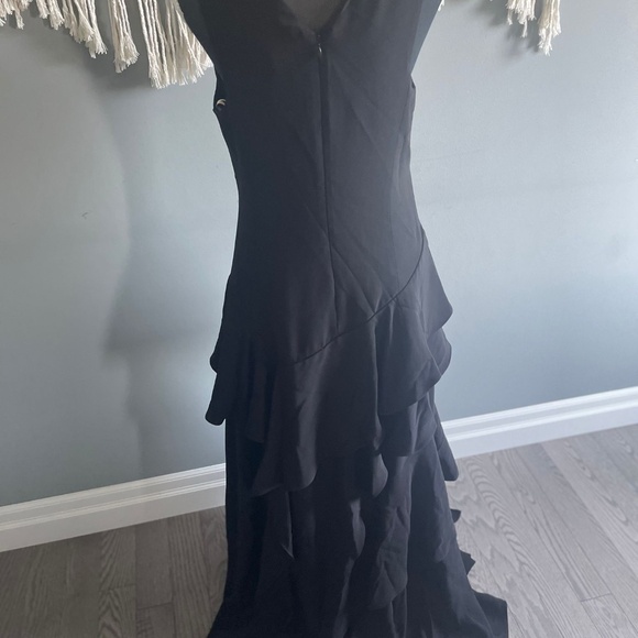 Halston Black Ruffle Maxi - Picture 3 of 9